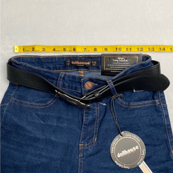 NEW Dollhouse Women’s Fit & Flare Jeans Blue Size 7/8 Y2K 90’s 70’s Festival - Picture 11 of 15